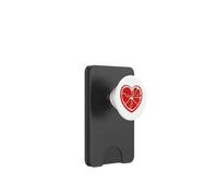 Design Kawaii a forma di cuore con melograno rosso PopSockets PopWallet per MagSafe