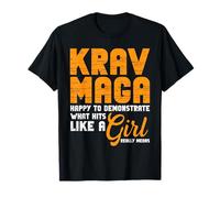 Design Krav Maga Colpisce Come Una Ragazza Maglietta