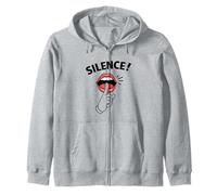Design Labbra Shhh Silenzio Pop Art Mistero Chic Donna Felpa con Cappuccio