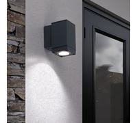 Design Lampada Da Parete DOWN ALU Faretto Esterno Terrazza Balcone Vetro Grigio [EEK: Non valutato]