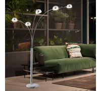 GLOBO Lampada da terra per illuminazione lampada a stelo in marmo base metallo 58228S, argento, medio