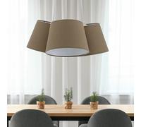 Design Lampada Sospensione Soggiorno Appesa Coprire Braun Tessuto Illuminazione