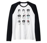 Design Landseer Dog Maglia con Maniche Raglan