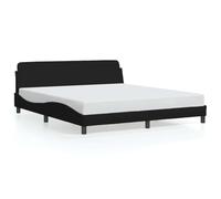 Design laterale ondulato Testiera imbottita Dover Nero 160x200 cm