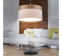 Design LED Soffitto Lampada Appesa Illuminazione Dimmer Tessuto Simil Legno RGB [EEK: F]