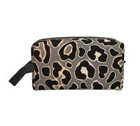 Design leopardato senza cuciture in oro di lusso, Borsa per il trucco Borsa per cosmetici Borsa da viaggio portatile da viaggio Borsa per trucco Organizer