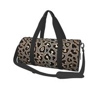 Design leopardato senza cuciture in oro di lusso, Borsone da viaggio di grande capacità Borsa rotonda Borsa da viaggio sportiva Borsa da viaggio Borsa da fitness