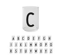 Design Letters Bicchiere personale C | Bicchieri per acqua decorativi A-Z 350 ml | ideale come regalo | lavabile in lavastoviglie | altezza: 10,5 x profondità: 7,5 cm