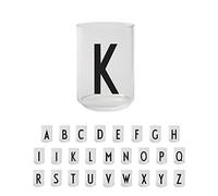Design Letters Bicchieri Acqua Vetro (A-Z) | Regali di Natale Uomo & Donna | Vetro Borosilicato Progettato in Danimarca | Perfetto per Decorazioni Natalizie o Decorazioni da Tavola | 350 Ml