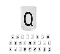 Design Letters Bicchieri Acqua Vetro (A-Z) | Regali di Natale Uomo & Donna | Vetro Borosilicato Progettato in Danimarca | Perfetto per Decorazioni Natalizie o Decorazioni da Tavola | 350 Ml