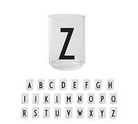 Design Letters Bicchieri Acqua Vetro con Iniziale (A-Z) | Idee Regalo Uomo & Regalo Donna | Vetro Borosilicato Progettato in Danimarca | Perfetto per Decorazioni da Tavola | Lettera Bicchieri | 350 Ml