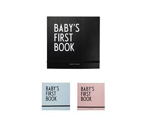 Design Letters Il primo libro del bambino | Libro di attività con carte e busta Milestone per 1 anno | Regalo per la festa del bambino | Libro di carta senza legno | diario di viaggio 25x25 cm