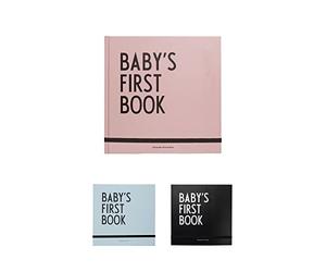 Design Letters Il primo libro del bambino | Libro di attività con carte e busta Milestone per 1 anno | Regalo per la festa del bambino | Libro di carta senza legno | diario di viaggio 25x25 cm