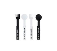 Design Letters Posate To Go 2 set | Tritan Forchetta e Cucchiaio per Porta Pranzo | Riutilizzabili e Caduta sicura Posate per thermos alimenti caldi | Regolabile & Lavabile in Lavastoviglie