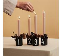 Design Letters Set di 4 Tazze Espresso | Tazzine da Caffè in Porcellana con Lettere Incise | Tazze Caffe Perfette per la Decorazione della Tavola o come Porta Candele | Tazzine Caffe Particolari 50 Ml