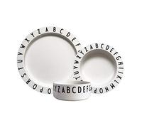 Design Letters Set Regalo in Tritan | 1 Piatto Fondo, 1 Ciotola, 1 Piatto (3 Pezzi) per Bambini | Stoviglie Infrangibili | Lavabile in Lavastoviglie