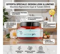 Design Look Illumyno Maschera Capelli Secchi Argan & Tsubaki 500ml Vegano
