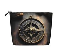 Design magico bussola rune norrene versatile borsa per trucco in canapa finta - organizer da viaggio per articoli da toeletta, perfetto per l'uso quotidiano, viaggi di lavoro e molto altro ancora.,