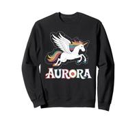 Design magico con unicorno aurora e nome della ragazza Felpa
