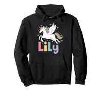 Design magico per nome ragazza unicorno giglio Felpa con Cappuccio