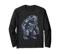 Design Meccanico Cyber Bear Robot Animal Tech Maglia a Manica