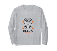 Design Minimalista Ciao Bella Italiano ESTD 2025 Cuori Maglia a Manica