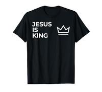 Design Minimalista con Corona Cristiana con Scritta Jesus Is King Maglietta