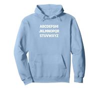 Design Minimalista con Lettere dell'alfabeto Felpa con Cappuccio, Unisex per Adulti, Blu Polveroso, L