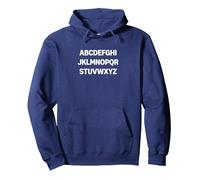 Design Minimalista con Lettere dell'alfabeto Felpa con Cappuccio, Unisex per Adulti, Navy, L