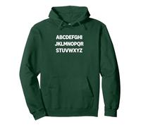 Design Minimalista con Lettere dell'alfabeto Felpa con Cappuccio, Unisex per Adulti, Verde Foresta, L