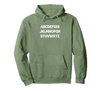Design Minimalista con Lettere dell'alfabeto Felpa con Cappuccio, Unisex per Adulti, Verde Salvia, L