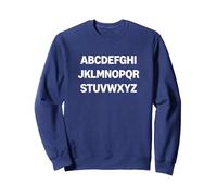 Design Minimalista con Lettere dell'alfabeto Felpa, Unisex per Adulti, Navy, L