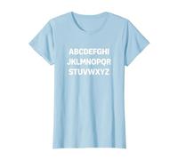 Design Minimalista con Lettere dell'alfabeto Maglietta, Donna, Celeste, L