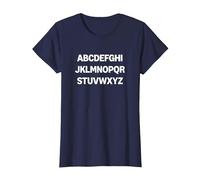 Design Minimalista con Lettere dell'alfabeto Maglietta, Donna, Navy, L