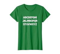 Design Minimalista con Lettere dell'alfabeto Maglietta, Donna, Verde Mela, L