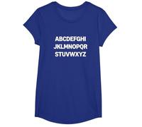 Design Minimalista con Lettere dell'alfabeto Maglietta, Ragazze, Blu Reale, L