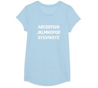 Design Minimalista con Lettere dell'alfabeto Maglietta, Ragazze, Celeste, L