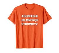 Design Minimalista con Lettere dell'alfabeto Maglietta, Uomo, Arancio, L