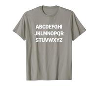 Design Minimalista con Lettere dell'alfabeto Maglietta, Uomo, Ardesia, L