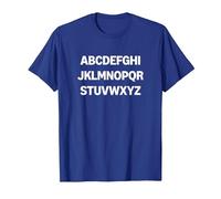 Design Minimalista con Lettere dell'alfabeto Maglietta, Uomo, Blu Reale, L