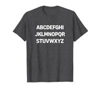 Design Minimalista con Lettere dell'alfabeto Maglietta, Uomo, Grigio Scuro, L