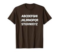 Design Minimalista con Lettere dell'alfabeto Maglietta, Uomo, Marrone, L