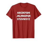 Design Minimalista con Lettere dell'alfabeto Maglietta, Uomo, Mirtillo Rosso, L