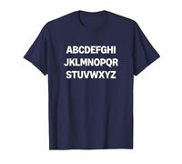 Design Minimalista con Lettere dell'alfabeto Maglietta, Uomo, Navy, L