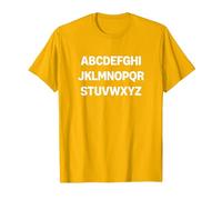 Design Minimalista con Lettere dell'alfabeto Maglietta, Uomo, Oro Brillante, L