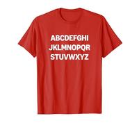 Design Minimalista con Lettere dell'alfabeto Maglietta, Uomo, Rosso, L