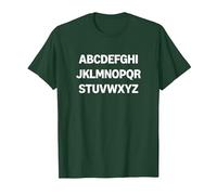 Design Minimalista con Lettere dell'alfabeto Maglietta, Uomo, Verde Foresta, L