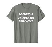 Design Minimalista con Lettere dell'alfabeto Maglietta, Uomo, Verde Militare mélange, L
