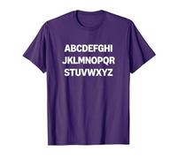 Design Minimalista con Lettere dell'alfabeto Maglietta, Uomo, Viola, L