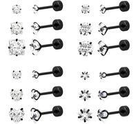 Design Minimalista Set Borchie Naso con Strumenti，Universale per Cartilagine Sopracciglia e Anello Labbra，Unisex per Uomini e Donne.